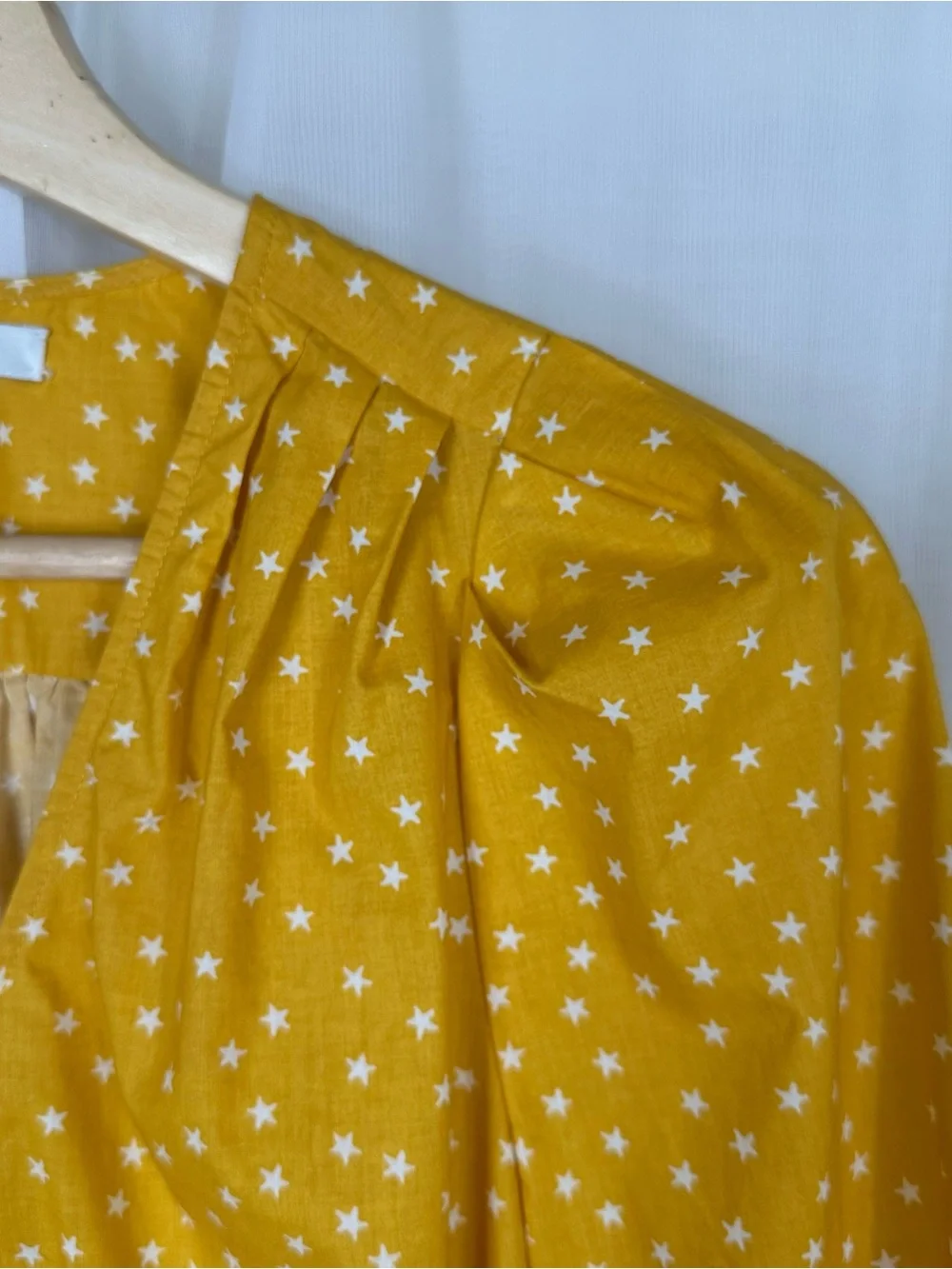 Madewell Star Scatter Wrap Top XXS Yellow Golden Mustard‎ G7804 Puff Sleeve Crop
